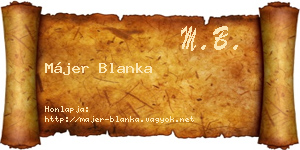 Májer Blanka névjegykártya